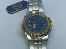 Load image into Gallery viewer, Unused United Mens Dual Tone Moving Bezel Analog Quartz Watch Hours~New Battery
