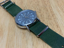 Load image into Gallery viewer, Timex Weekender Indiglo Men Silver Green Band Analog Quartz Watch Hours~New Batt
