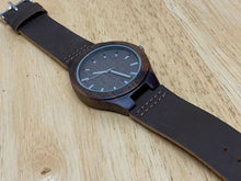Load image into Gallery viewer, Best Man Chris Men Brown Solid Wood Leather Analog Quartz Watch Hour~New Battery