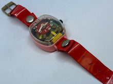 Load image into Gallery viewer, Vintage Merry USA Made Kids Pink Red Plastic Toy Hand-Wind Mechanical Watch Hour