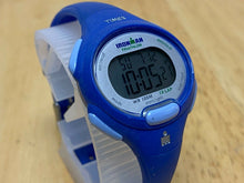 Load image into Gallery viewer, Timex Ironman Indiglo Lady Blue Silver Digital Alarm Chrono Watch Hours~New Batt