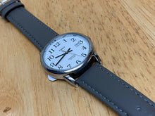 Load image into Gallery viewer, Timex Indiglo Mens 30m Silver White Leather Analog Quartz Watch Hour~New Battery