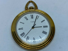 Load image into Gallery viewer, Vintage Timex Gold Tone Open Face Hand-Wind Up Mechanical Pocket Watch Hours~Run