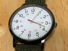 Load image into Gallery viewer, Accutime Mens Black White Military Dial Fabric Analog Quartz Watch Hour~New Batt