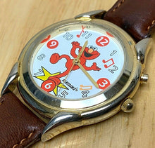 Load image into Gallery viewer, VTG Sesame Street Fantasia Gold Tone Analog Quartz Musical Watch Hour~New Batter