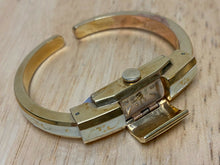 Load image into Gallery viewer, VTG Atlanta Lady 20 Micron Gold Plated Enamel Cuff Swiss Hand-Wind Watch Hours