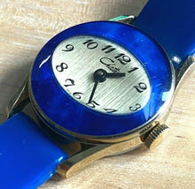 Load image into Gallery viewer, Vintage Chateau Lady Gold tone Blue Swiss Hand-Wind Mechanical Watch Hours