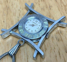 Load image into Gallery viewer, Nice Vintage Caravelle-Bulova Lady Silver Hand-Wind Pendant Pocket Watch Hours