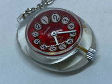 Load image into Gallery viewer, VTG Bercona KIF Lady Clear Bubble Hand-Wind Necklace Pendant Pocket Watch Hours