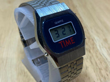 Load image into Gallery viewer, RARE Vintage Time Men Silver Digital Stopwatch Watch Hour~Light~Date~New Battery