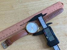 Load image into Gallery viewer, Timex Men 43mm Gold Tone Military Dial Leather Analog Quartz Watch Hour~New Batt
