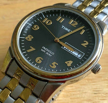 Load image into Gallery viewer, Timex Indiglo Mens 30m Dual Tone Analog Quartz Watch Hours~Day Date~New Battery