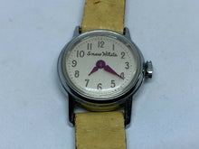 Load image into Gallery viewer, Vintage Snow White By Timex Lady Silver Leather Hand-Wind Mechanical Watch Hours