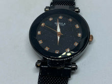 Load image into Gallery viewer, NEBULA Lady Black Mesh Magnetic Band Prism Analog Quartz Watch Hours~New Battery