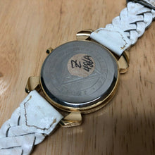 Load image into Gallery viewer, Vintage Guess Mens Gold Tone Leather Roman Analog Quartz Watch Hours~New Battery