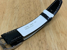 Load image into Gallery viewer, Original NEW Swatch Black Genuine Leather Silver Hook Watch Strap Band~20 mm MAX