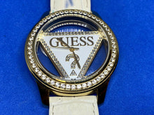 Load image into Gallery viewer, GUESS U10045L1 Lady Triangle Dial Gold Tone Analog Quartz Watch Hour~New Battery