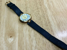 Load image into Gallery viewer, Vintage Eastman Gold Tone Leather Roman Thin Analog Quartz Watch Hour~New Batter