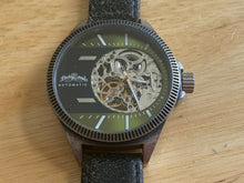 Load image into Gallery viewer, Lucky Brand TY2807SV Men Skeleton Silver Leather Automatic Self-Wind Watch hours