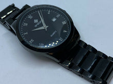 Load image into Gallery viewer, Unused WWOOR Men All Black Roman Dial Analog Quartz Watch Hours~Date~New Battery