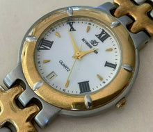 Load image into Gallery viewer, Raymond Dior Swiss Men 18k Gold Plated Analog Quartz Watch Hour~Date~New Battery
