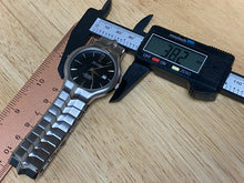 Load image into Gallery viewer, Vintage Nicolet Men 30m Silver Black Brass-Steel Quartz Watch Hour~Date~New Batt