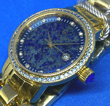 Load image into Gallery viewer, Unused Clara Lady 30m Gold Rhinestone Analog Quartz Watch Hours~Date~New Battery