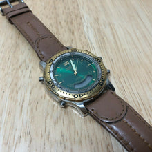 Load image into Gallery viewer, Armitron Mens 30m Moving Bezel Dual Tone Green Quartz Watch Hours~Partial Work