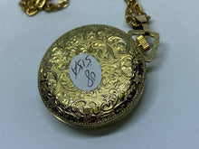 Load image into Gallery viewer, Vintage Ever Swiss Lady Ornate Gold Tone Hand-Wind Mechanical Pocket Watch Hours