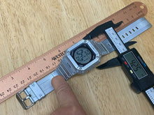 Load image into Gallery viewer, E. Gluck Mens 30m silver Square Digital Alarm Chrono Watch Hours~New Battery