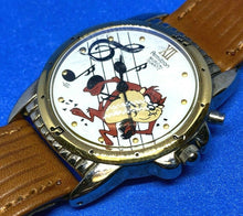 Load image into Gallery viewer, VTG Armitron TAZMANIAN DEVIL Leather Analog Quartz Musical Watch Hour~New Batter