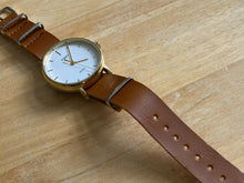 Load image into Gallery viewer, Timex Indiglo 30m Rose Gold White Dial Leather Analog Quartz Watch Hour~New Batt
