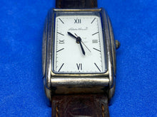 Load image into Gallery viewer, VTG Eddie Bauer Mens Antique Silver Finish Curved Quartz Watch Hours~New Battery