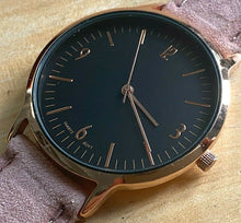 Load image into Gallery viewer, Unused ORTZ Men Lady Rose Gold Tone Leather Analog Quartz Watch Hour~New Battery