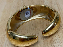 Load image into Gallery viewer, Gruen Lady Gold Tone Black Beefy Cuff Bangle Analog Quartz Watch Hour~New Batter