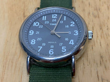 Load image into Gallery viewer, Timex Weekender Indiglo Men Silver Green Band Analog Quartz Watch Hours~New Batt