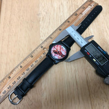 Load image into Gallery viewer, Unused Japan Movt Sushi Dial Black Leather Analog Quartz Watch Hours~New Battery