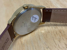 Load image into Gallery viewer, Timex Indiglo Men Gold Tone White Leather Analog Quartz Watch Hour~Date~New Batt
