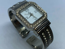Load image into Gallery viewer, Premier Design Lady Silver Rhinestone Cuff Bangle Quartz Watch Hours~New Battery