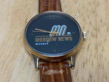 Load image into Gallery viewer, Vintage Moscow News Men Gold Tone HADLEY Leather Hand-Wind Mechanical Watch Hour