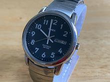 Load image into Gallery viewer, Timex Indiglo Men 50m Silver Black Stretch Analog Quartz Watch Hours-New Battery