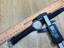 Load image into Gallery viewer, Early Vintage Timex Men Silver Leather Slim Thin Hand-Wind Mechanical Watch Hour