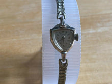 Load image into Gallery viewer, VTG Bulova Lady 10k White RGP Triangle Cocktail Hand-Wind Mechanical Watch Hour