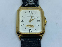 Load image into Gallery viewer, VTG Montreux Jostens Men Gold Tone Rectangle Analog Quartz Watch Hour~New Batter