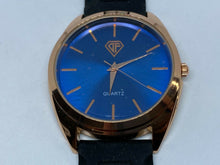 Load image into Gallery viewer, Unused DF Men Japan Movt Rose Gold Blue Dial Analog Quartz Watch Hour~New Batter