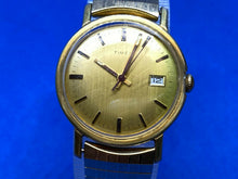 Load image into Gallery viewer, Vintage Timex Mercury Men Gold Tone Stretch Hand-Wind Mechanical Watch Hour~Date