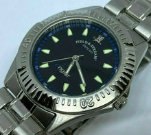 Load image into Gallery viewer, Field & Stream Angler Men 50m Silver Black Analog Quartz Watch Hours~New Battery