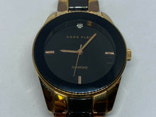 Load image into Gallery viewer, Anne Klein Men Gold Tone Black Real Diamond Analog Quartz Watch Hour~New Batter