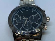 Load image into Gallery viewer, Unused Stylish Japan Movt Men Silver Black Analog Quartz Watch Hours~New Battery