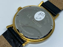 Load image into Gallery viewer, Vintage LE Coeur Men Gold-Black Swiss Movt Analog Quartz Watch Hours~New Battery